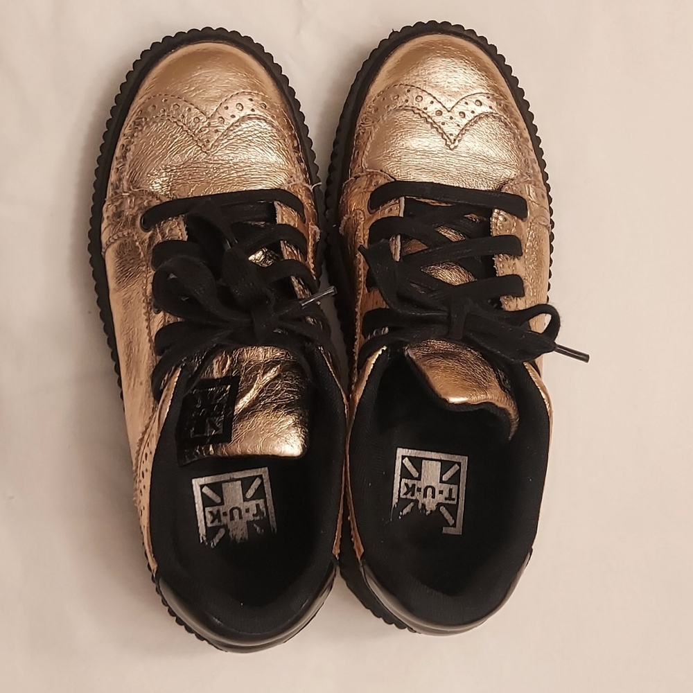 TUK Gold Leather Brogues - Picture 8 of 8